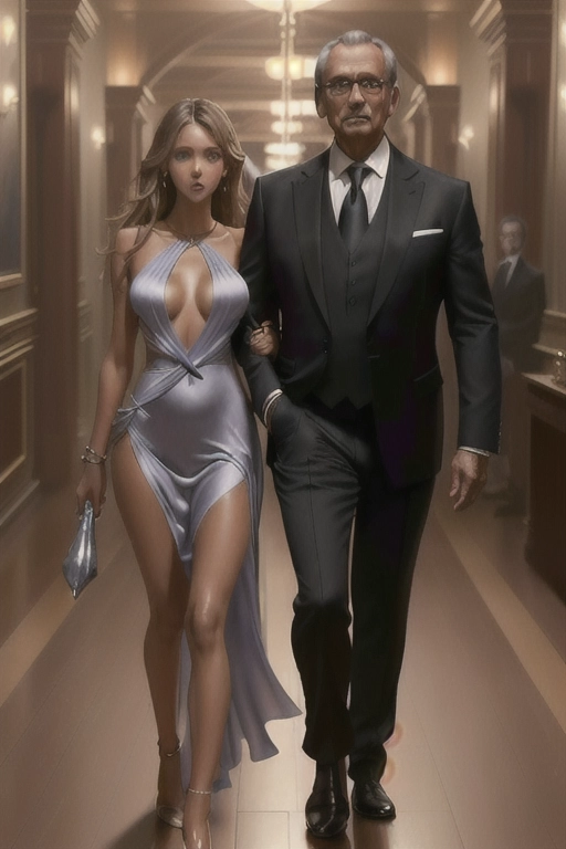 64K, photorealistic, UHD, extremely detailed, color photograph of 18 year old ((perfect mix of Jessica Alba and Kristina Pimenova)), ((walking arm in arm beside a middle aged distinguished man (in formal attire))), in a very expensive exclusive club, tanned, skinny, athletic, thigh gap, hip bones visible, perky breasts, (hard nipples), tight pussy, braless, no bra, (no panties), thin fabric, silk dress, plunging neckline to waist, dress slit to waist, nipples visibly pressing on inside of dress, smiling, eager to please, eager for sex, highly detailed face, (show full body),
ultra realistic, hyper realistic