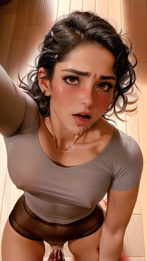 1man, 1woman, photo depicting the sexiest young mexican woman, ((very short dark hair)), nude, fit, (((intense female orgasm))), realistic light and shadows, ultra-realistic, high level of detail, extremely high resolution, ((shocked expression)), looking at viewer, (( on the floor)), next to floor to ceiling windows, showing off wet pink pussy, ((wearing see-threw tight fitting grey shirt)), wearing white cotton socks,(legs spread), ((shaved vagina)), about to be ravished, last few seconds as a virgin, hard nipples, ((cum dripping from mouth)), ((shirt raised up above to expose breasts)), (((neck being grabbed and choked by a hand))), (((hair being grabbed and pulled))), (very rough sex), ((face grab)), body in motion, subservient woman, (very messy hair), dpmg_pov_blowjob_v1, ((holding her face buy the mouth)), <lora:red_tint_cheeks:1>, <lora:orgasming_face:1>