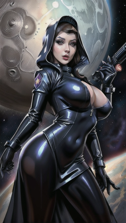 Natasha Nice dressed as slutty space nun is fucked by alien monsters, massive tits, perfect face, detailed facial features, accurate face Natasha Nice, big ass, alien cocks, all cocks are massive and very long, torn latex space dress, <lora:dpmg_blowbang:.4>, alien planet, alien monsters fuck Natasha Nice,