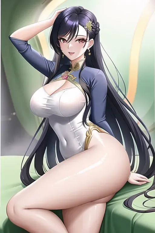 a photograph of,Sexy Colombian Woman,wearing ao dai,shooting from a high point,in the london underground,natural breasts,five slender fingers,silky hair,charming face,beautiful lips,green eyes,curved eyebrows,curved eyelid,pale skin,joyful,tattoo,highly detailed,pixiv