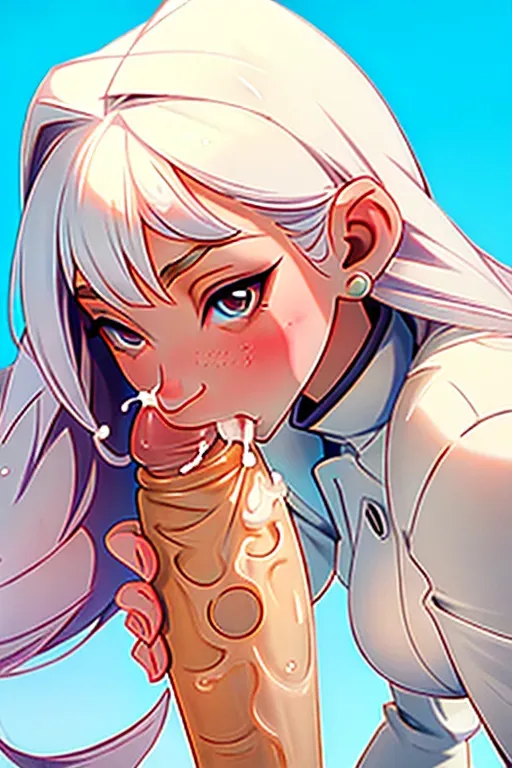solo, white girl, futa, shemale, cock, big cock, her ankles behind her head, sucking her own cock, lots of cum, cumming, semen, dripping cum, cum in mouth, cumming hard