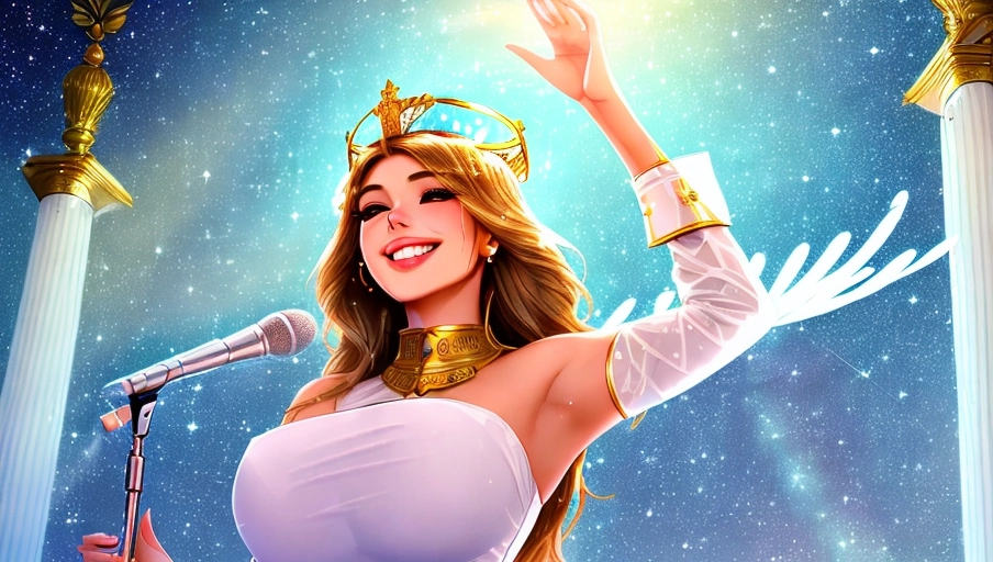 a 64k high detailed photo, standing female, masturbation, Intimacy, saint, priestess, religion, Sex Religion Tones, Intimacy Religion, Ultra Detailed, Best Quality, Most Detailed, Angel Wings, Angelic Lighting, Love, Hope, Magic casting, Crown, Queen, Smiling, happy, Glory, Warrior, Angels, Angelics, Positivity, Happiness, ecstasy, enraptured, sweaty, saving, God, Royalty, Morality, Goodness, True Good, Power, Force, Authority, Ethical, Saviour, Halo, Always and Forever Sentimental, in heat, hot, ultra hot, best, best lighting, tantric, Neutral, Brilliant, Logical, Compassionate, Perfect, Perfection, Exciting, Integrity, Winged, Courage, Purity, Harmony, Beauty mark on upper lip, Family, Titan, Primordial, Protogenoi, Happiness, Happy, True Happiness, The Light themes, Heavenly Themes, Life, Death, The Rise, clean, Sexiest, Prettiest, Most, Beautiful, Angelic, Speech, ecstasy impression, ((Smiling)) (Happy Expression)) ((Love Worship))