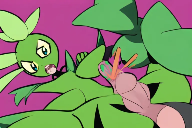 Maractus pokemon being vaginal penetrated by a human