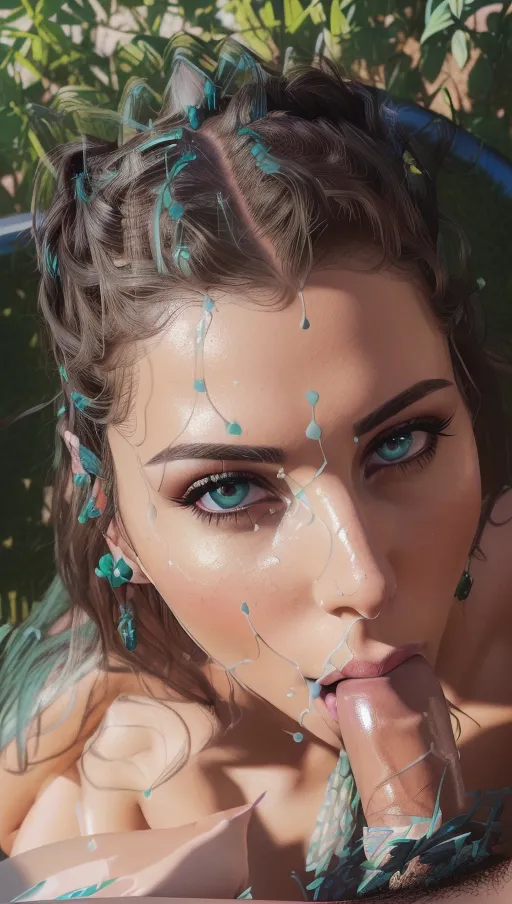 (((a highly detailed erotic 8k photo of)))
((A highly detailed photo of a fully nude female elf giving a blowjob to a man)), ((braided bright blue colored hair)), (Big Doe eyes), pov blowjob, sucking my big ejaculating dick, my penis in her mouth, hand holding my penis, (white cum), breasts covered in my cum, (cumshot on her knees), Kneeling, Pov, (Eye contact)
(looking up at me while sucking my realistic 9 inch penis)
(dark emerald green colored eyes)
(Highly detailed seductive eyes)
Realistic eyes, Nude, no animal ears, (perfect breasts), full lips, red lipstick, best quality, 1 girl, 1 boy, nsfw, sex, beautiful face, (Dark Glamour makeup), Heavy black eyeliner, Dark smoky eye shadow, 1 woman Facing camera (In bedroom), healthy, ultra realistic skin, realistic hair, aroused, anatomically correct nipples,(naked), ultra quality, (((ultra realistic)))(photo realistic:1.37)
((accurate hair color)), (5 pretty toes on each foot), (five pretty fingers on each hand), (cute ears), detailed fingernails, oral sex, holding a large penis,
(perfect pretty face) dpmg_face_cum_v1
.,(Rendering style),.
8k, dramatic lighting, (photorealism:1.5)(photorealistic:1.4), (8k RAW photo-masterpiece), High detail RAW color photo, a professional photorealistic, (highest quality), (best shadow), (best illustration), ultra high resolution, highly detailed CG unified 8K wallpapers, physics-based rendering, photo,realistic, realism, high contrast, hyperrealism, photography, f1.6 lens, rich colors, hyper-realistic lifelike texture, cinestill 800, (realistic), photorealistic, octane render, (hyperrealistic), best quality, sharp focus, (8k), (4k), (Masterpiece), (Best Quality), (realistic skin texture), extremely detailed, intricate, hyper detailed, (specular lighting), illustration, soft lighting, art, high resolution, sharp detail,
(((crisp clear sharp image))),
((((A rendering that greatly exceeds all expectations)))),
((((A rendering that achieves anatomical and textural perfection)))),
((((A rendering that does not deviate from advanced prompt commands)))),
((((A rendering that accomplishes all objectives with superior algorithmic selection)))),
((((A rendering that obeys every command prompt as best as it can interpret them)))),
((((No command prompt shall be ignored in preference of pre-loaded, pre-supplied model templates)))), (((entire head is in frame))), dpmg_pov_blowjob_v1