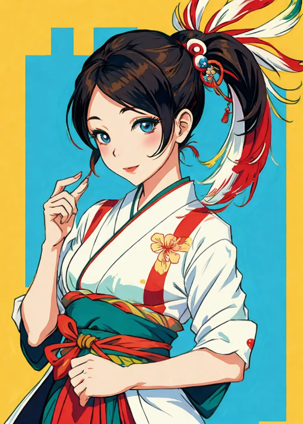 japanese mascot girl for a paint by numbers company