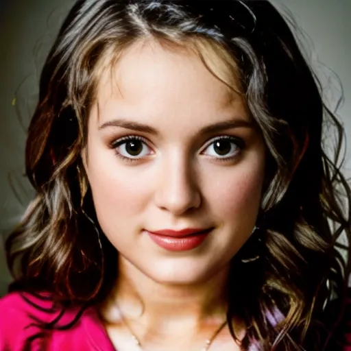 Headshot closeup, stunning cute gorgeous preteen, huge eyes, wavy hair