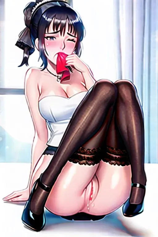 a colour painting of, a ((full length)) young Audrey Hepburn ,((show full body and legs)), wearing elegant sexy lingerie and stockings, wearing necklace, seated in an elegant bedroom, (((other hand masturbating herself beneath her panties))) <lora:dpmg_fingering:1>,five slender fingers, short dark hair,gorgeous face,beautiful lips, long sexy legs, detailed large eyes,curved eyebrows,pale skin,cosy. She must be having a powerful (((sneezing fit))) ((sneezing)) allergy, hay fever, with her nostrils flaring, ((her eyes closed)) and ((her mouth wide open)), ((damp spot on panties)), the expression on her face is one of sexual ecstasy because she finds sneezing pleasurable and arousing and often sneezes while masturbating,artstation,bokeh,8k,cgsociety,editorial