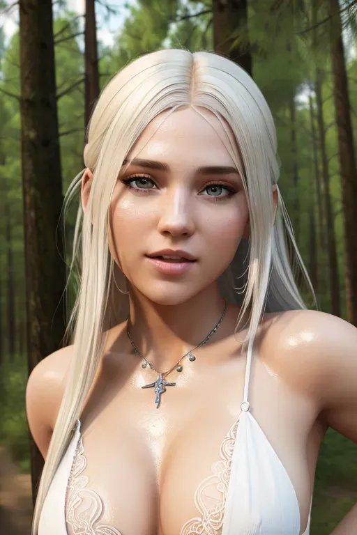 ((8k, RAW photo, best quality, masterpiece:1.2), (realistic, photo-realistic:1.37), ultra-detailed, full body, 1 girl, solo, beautiful detailed sky, detailed forest, daytime, beautiful detailed eyes, beautiful detailed lips, professional lighting, photon mapping, radiosity, physically-based rendering, extremely detailed eyes and face, light on face, cinematic lighting, jewelry, robe, 1 girl, full body, see-through, looking at viewer, outdoors, surrounded by various animals, ((white_hair))),(((detailed facial features))),((detailed body features)),(extremely textured skin),