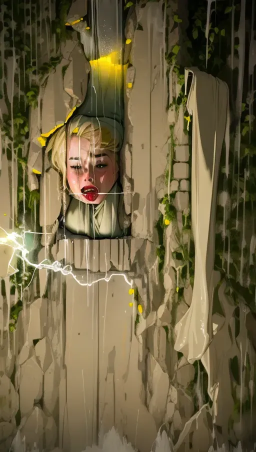 Brie Larson, tits out, Jedi, babe, facial ridges, small nose, strong cheek bones, soft cheeks, red full lips, mouth open, happy, curvy, small breasts, thin waist, thick ass, full thighs, short yellow robes, robes blowing in the wind, no panties, black belt, thigh high fishnets, holding a green double bladed lightsaber, aroused clit, wet vagina, fighting, high definition, great lighting, 4k quality, squirting
