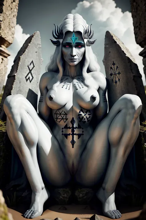 eoton as women, full naked, spred legs, pussy shown, spred pussy, sitting,
A eoton stands as an immense and formidable figure,
Their skin might be weathered and rugged, reflecting their deep connection to the wild forces of nature. Eyes that glint with ancient wisdom and an enigmatic depth often peer out from beneath furrowed brows.
Often, eoton are depicted adorned with primitive symbols or runes, marking their connection to arcane forces.