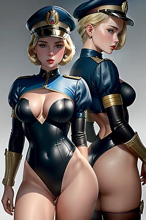 Colour painting of a young Grace Kelly, fighting on a War field, sexy leotard-style uniform,((bare thighs)), peaked cap, short blonde hair, smooth skin, sexy butt,fine beautiful body,((detailed fantasy War scene)),(detailed skin features),(detailed face features), beautiful face, (detailed body features), beautiful eyes,