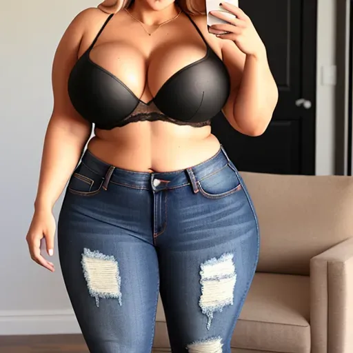 hourglass figure, ripped jeans, fat ass, thick thighs, small breast, crop top, glasses, curly blonde, freckles