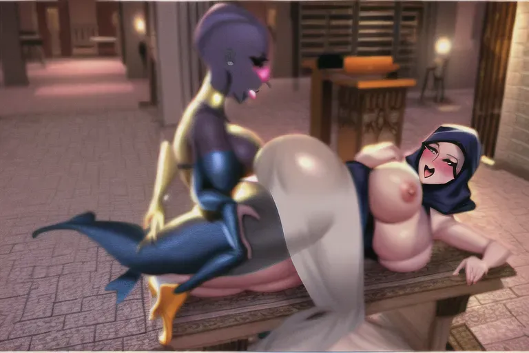 A curvy hijab mom with big-tits and big hips in dress shaking her butt with her tongue out whilst getting fucked in her vagina by a African man with cum