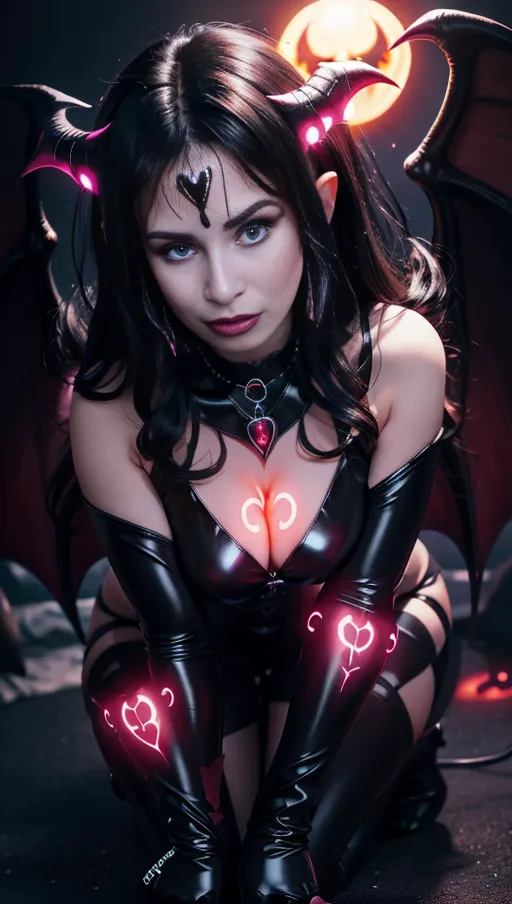 best quality, (((ultra high res))), (((detailed face and eyes))), (perfect face), big heart choker, heart earrings, heart jewelry, heart necklace, ((((big pasties)))), ((black hair)), (((succubus))), long hair, ((((big glowing succubus mark, big glowing demon mark, big glowing mark, big glowing succubus bodymark, big glowing demon bodymark, big glowing bodymark)))), (((overknees))), (corruption), demon, symbiote, gloves