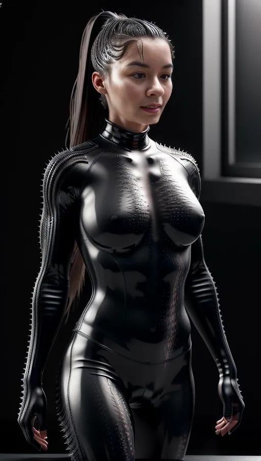 Highly detailed image, HDR. 8K. Highly detaild skin, Highly detailed hair. in tight black wet clothing. (masterpiece). (((photorealistic 1.5))), (((very detailed lighting))).