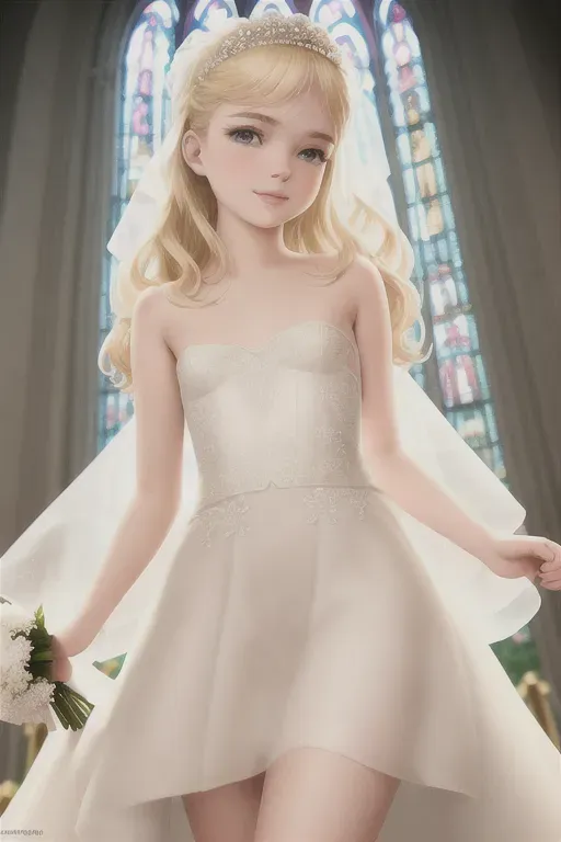 aurora as a wedding bride, mini wedding dress, formal hair style, Disney princess, elle fanning face, blonde hair, wide blue eyes, soft cheeks, full lips, happy smile, curvy, small breasts, fucking, public hair, pussy, aroused, hot sexy, sexy outfit, church setting, high definition, excellent lighting, 4k quality, looking horny, submissive, sassy, flirty, revealing outfit, half naked, skin showing, revealing pussy, holding flowers