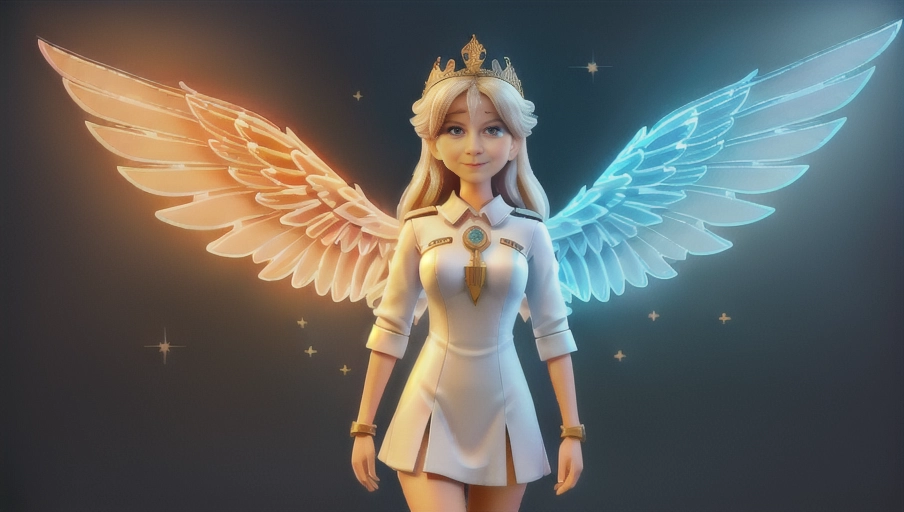 a 64k high detailed photo of body shot of straight Female HDR Professional ((In clothing))) ((Has Attire)) Godly Ultra Detailed Best Quality Most Detailed ((Angel Wings)) Angelic Lighting Love Hope Magic casting Crown Smiling Queen happy Glory Warrior Angels Angelics Positivity Happiness ecstasy enraptured sweaty saving God Royalty Morality Goodness True Good Power Force Authority Ethical Saviour orgasm face Halo short Hair Always and Forever Sentimental in heat hot ultra hot best best lighting tantric Neutral Brilliant Logical Compassionate Perfect Perfection Exciting Integrity Winged Courage Purity Harmony Beauty mark on upper lip ((Female)) Ethereal Lighting Celestial Lighting (((With Clothes))) ((With God Item)) ((God Tech)) with items of power God Wings
