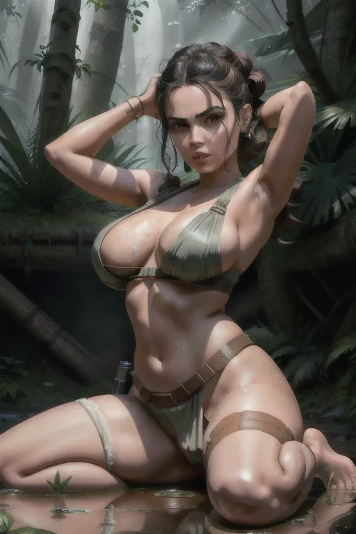 Dopamine Girl A Digital Art Of Rey From Star Wars Endor Speeder Bike Naked Tits Brutal