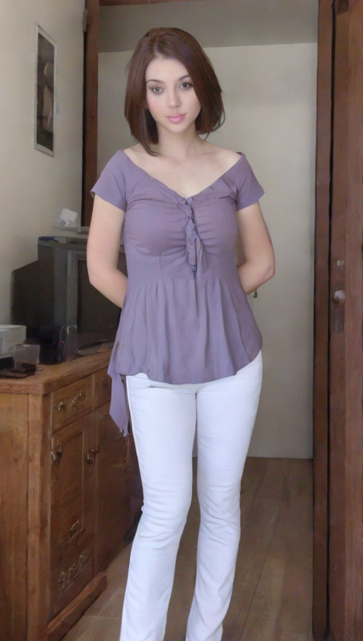 (((<lora:JlgblwOYz8w_Becca_M:1>))), (((8k))), (((wearing a mauve blouse and jeans))), highest quality, (((upturned nipples))), (((masterpiece))), (((tall woman proportions))), (((32c-30-32 measurements))), Scandinavian woman, German woman, (((pale white skin))), (((22 years old))), (((dark blonde hair)))