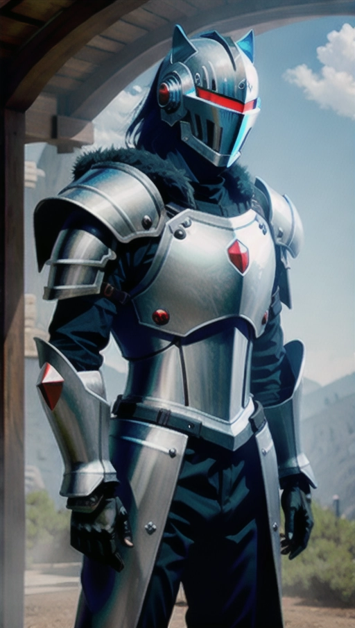 Shadowheart ,knight,metal armor,show face