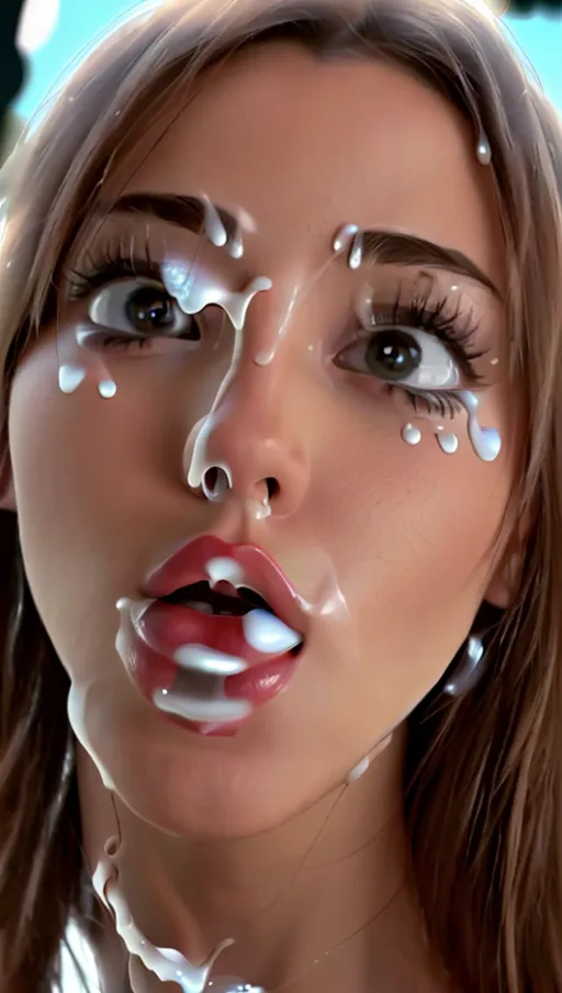 masterpiece, higher angle shot, full body photo, (((cum all over face))), high quality digital art of, <lora:dpmg_licking:1>, (((accurate to photo)))