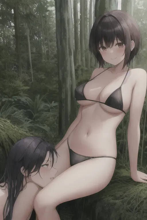 animie two girls three girls coupl leszbian girl on girl asian dark hair forest jungle kissing caress hugging sexualy provacative voulptuos lingerie mini bikini lon hair short hair musculer thletic smile lesbian provocative pose reclining sitting girl on girl nude se through sex positions