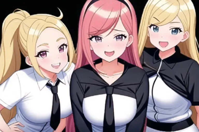 clothed bullies laughing at viewer,pov,mean girls,bullying,teasing,mean look,smug look,sadistic look,looking down at you,making fun of you,humiliating you,pointing phone at viewer