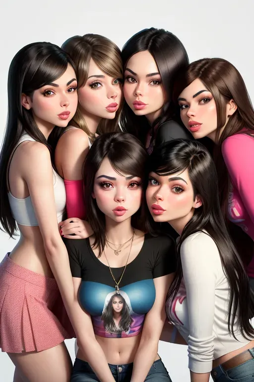 first girl victoria justice, second girl miranda cosgrove, third girl jenette mccurdy, three lesbian girls kissing, 3girls