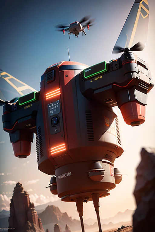 8k, digital photo of, sci-fi, hover drone
