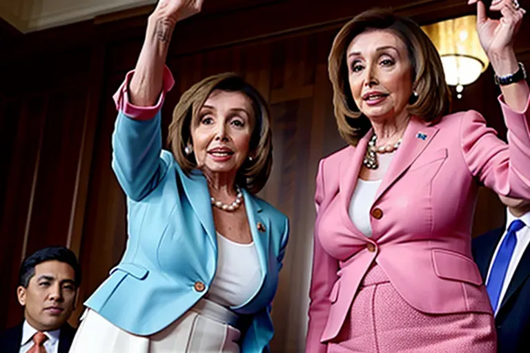 Dopamine Girl - Nancy pelosi, stroking a cock, cum spurting onto her