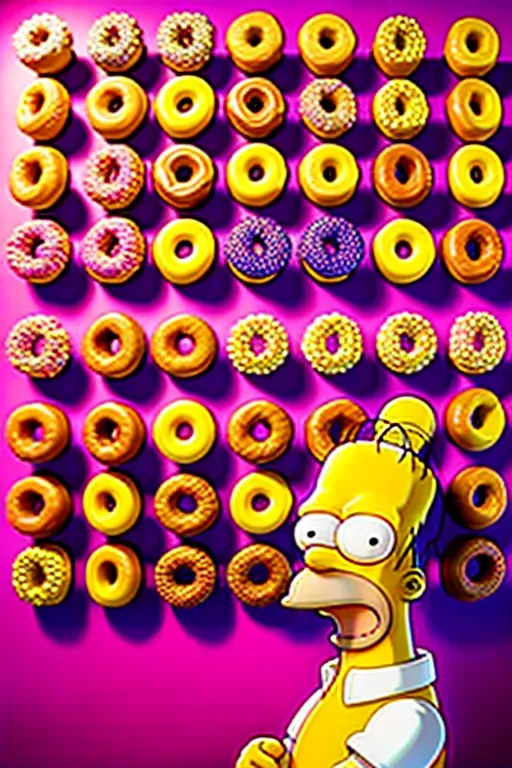 concept of Simpsons looking donut wall