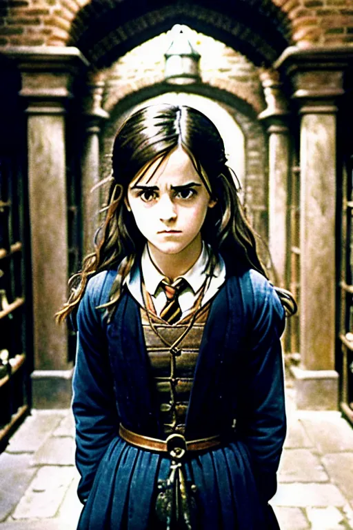 High-definition photograph of the beautiful Emma Watson from Harry Potter And The Philosophers Stone chained in a dungeon surrounded by torture implements, by Ken Marcus, kenmarcus, small breasts, perfect bottom, long dark hair, dark eyes, restrained, bound, locked, perfect face, accurate face