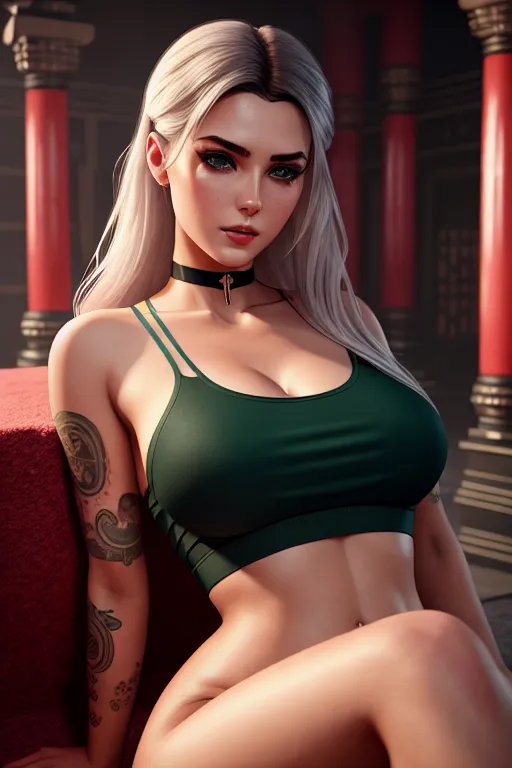 a photo shot of,a sweden girl,wearing nurse clothes,lying,in a temple,natural breasts,five slender fingers,beautiful face,beautiful lips,green eyes,curved eyebrows,smooth skin,romantic,tattoo,surreal,artstation,editorial,unreal engine,highly detailed