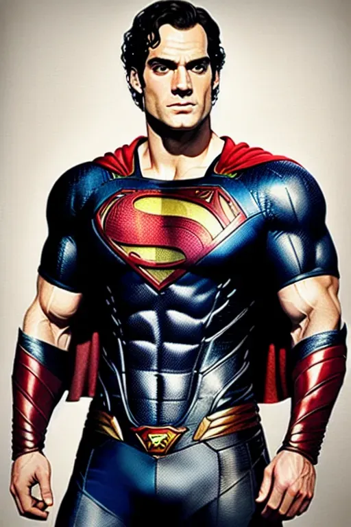 realistic painting of henry cavill