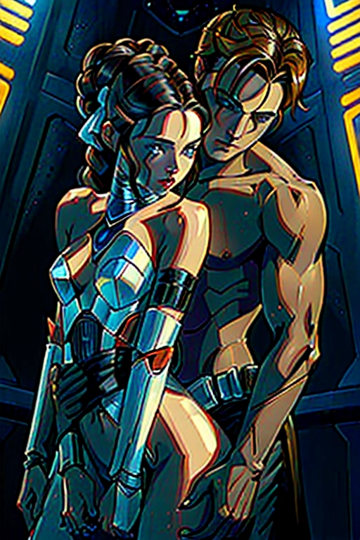 Star wars episode I a phantom menace, two people, Obi-Wan Kenobi fucking a yung Padme Amidala in the doggy style sex position, both naked, both look the way they do in the movie, he is behind her, she is in front of him, he is holding on to her hips fucking her pussy, she is bent over in front of him getting fucked, both on a bed, in a jedi temple, ((high definition)), ((4k quality)), ((excellent lighting)), ((great shading)), ((pristine detail)), ((really clear picture)), ((beautiful vibrant colors)), ((accurate at lower prompt guidence)), ((ultra realistic)), (((five fingers per hand))), (((two arms per person))), (((two legs per person))), (((a man and a woman couple)))