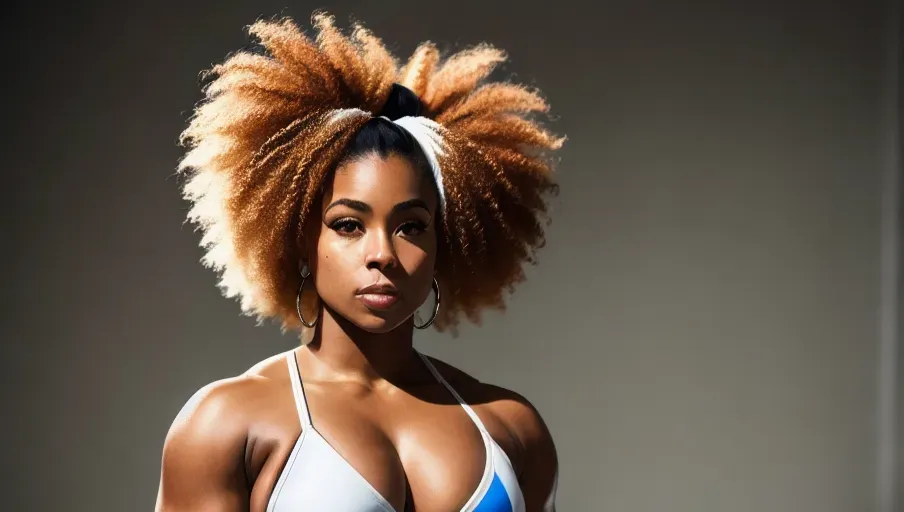 full-length portrait of an athletic black woman
standing at guard
in a wrestling ring
wearing a white micro bikini and white wrestling boots
smooth soft skin
big dreamy eyes
beautiful intricate colored hair in a high pony tail
beautiful five finger hands
symmetrical
centered
wide field of view
full shot
whole body
full body
wide shot
head to toe
a wide eyes
full-length portrait
soft lighting
detailed face
looking into camera