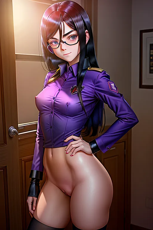 High quality NSFW photo of Violet Parr in and out of her uniform <lora:onoff:1>