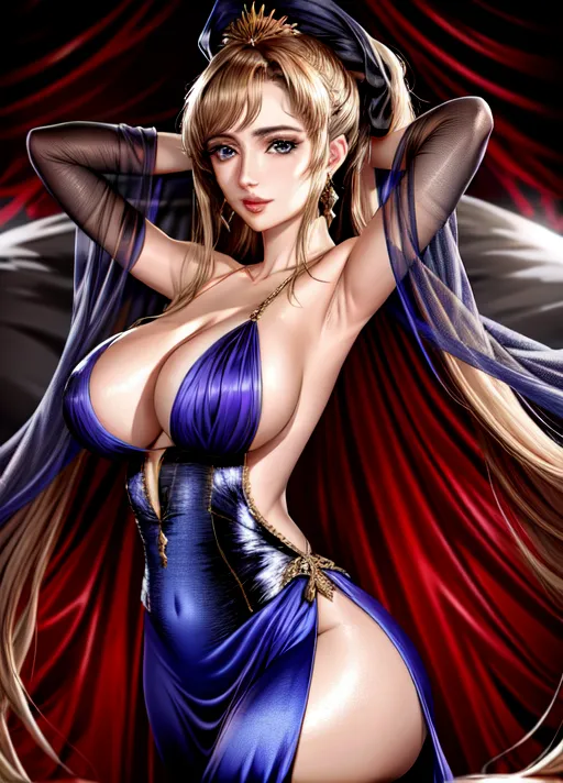 Ana de Armas portrait, showing big boobs, 4k picture, hd quality, wearing satin dress, long hair <lora:dpmg_add_detail:1>