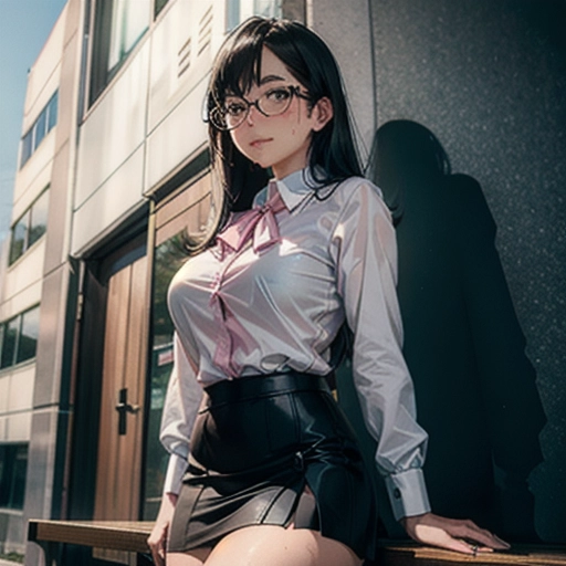 establishing shot, (((loose office attire, pink blouse, cream mini skirt))), slim curvy, eurasian woman, (hyper-realistic face:1.3), 32k uhd --ar 9:16 --stylize 750 --v 6, realistic,((((solo)))), nudity, (((long straight black hair))), (small breasts:1), breasts focus, wet skin, lips, perfect-hard-nipples, solo_focus, eye-contact, lifted cream mini skirt uncensored, ((torn office attire)), wearing glasses,
background outdoor park, sweaty, (((exhausted))),uncensored,
<lora:dpmg_add_detail:0.5>, (best quality),
beautiful, (((masterpiece))),(high resolution), (uhd), (8k),
sensual shy smile, ahegao,