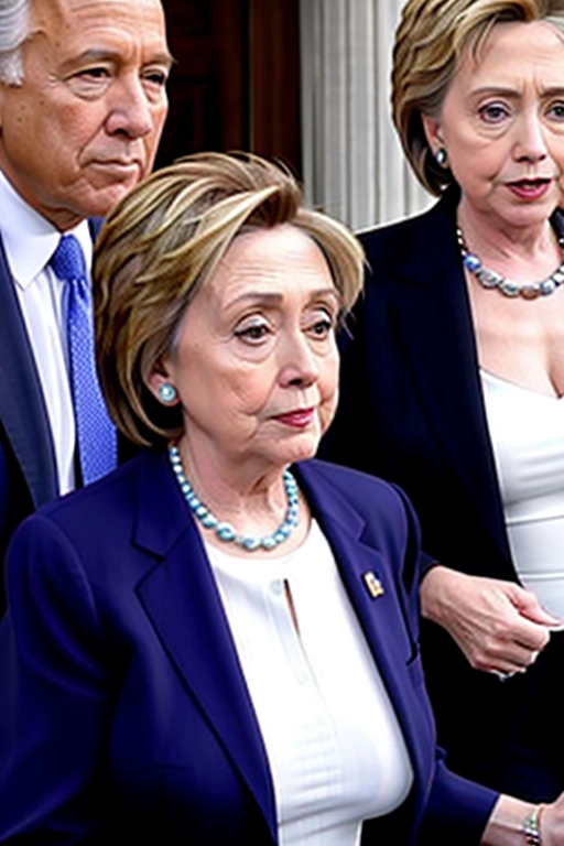 Nancy pelosi and hillary clinton, exposing titties at a court hearing, exposed breasts, realistic faces