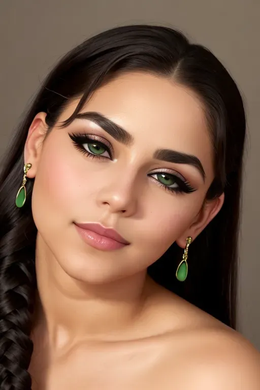 five fingers per hand, braided hair,charming face,beautiful lips,detailed large eyes,curved eyebrows,curved eyelid,smooth skin, green eyes, full moon in sky, arab, femdom, pegging, cuckold