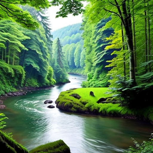 A natural setting, with trees, river, and forest, that looks like a vagina.