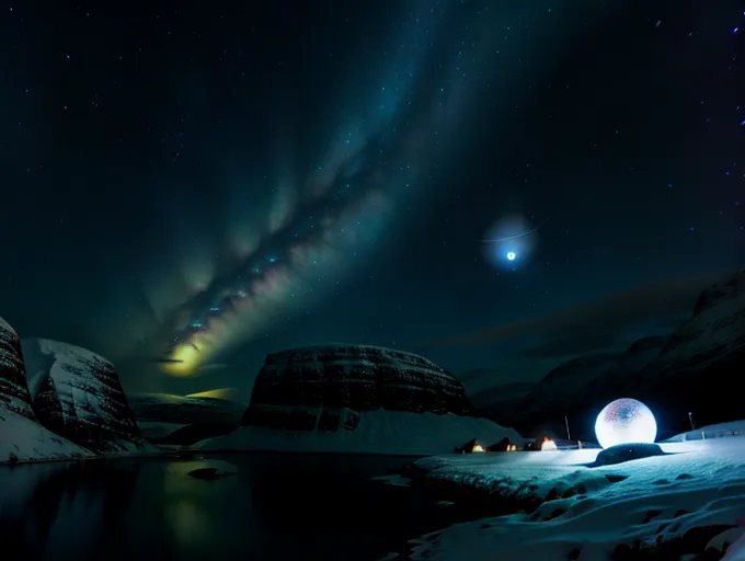 Hesdalen valey, norway, mysterious glowing orbs in the sky, at night
