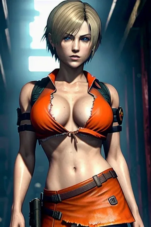 Ashley Graham from resident evil 4 remake rendered by pixar if movie was 18 and a porno,((extremely detailed hair)),detailed (big eyes dark eyes),detailed face,(masterpiece),best quality,(beautiful lighting),expressive eyes, perfect face, (1girl),((small breasts)),naked,((looking at viewer)),((looking at camera)),highly detailed background,((dramatic lighting)),seductive pose,seductive,extremely detailed eyes,(high quality wallpaper),((centered in camera)),(beautiful, vivid), dripping wet, ripped clothes to see nipples (((capcom))), (((ella freya))), (((short blonde hair like in the game)), she is in the village at the beginning of the game resident evil 4 (((resident evil 4 remake))), ((green skirt, orange top)), (((ripped clothes)))