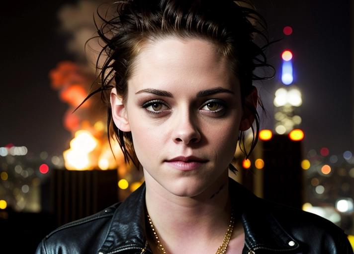 (skinny nude punk Kristen Stewart:1.05),
(accurate face, photorealistic face,perfect face,detailed face:1.27),
(flames, explosions, fire, smoke:1.2),smile,
(in a metropolis, above the city, skyscrapers:1.134),
(face close up:1.17),
(standing),
bokeh