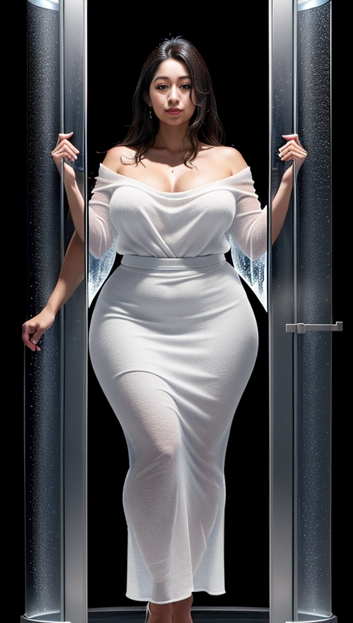 cryogenically frozen woman, the womans body is within the limits of a tubular cryogenization chamber with a glass front that allows you to see inward, frozen 25-year-old Latina woman, her skin is covered by a thin layer of ice and frost , she is dressed in a white blouse that highlights her large natural breasts, naked from the waist down that shows her vagina, she is wearing high heels, her facial expression must reflect that she was frozen without her consent, (((full body view, full body photo)))), ((full body view)), ((natural big breasts)), ( (overweight)), Latin, (((hyperrealistic))),
Masterpiece,
perfect edges,
ultra realistic,
perfect anatomy,
realistic skin texture