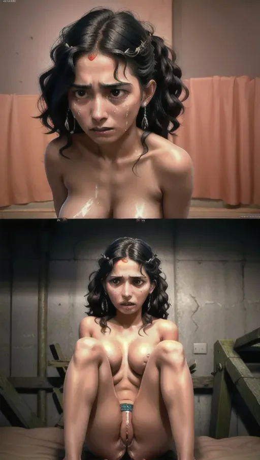 <lora:dpmg_legs_up:1>, soles up, ultra realistic and violent, a captive 18 year-old Tonantzin Esparza is sobbing and begging for you to stop raping her, small boobs forcibly revealed, she has a facial expression of complete humiliation as this is the most traumatic experience of her life, she is so ashamed, intricate highly detailed photo ultra realistic life-like extremely realistic sharp focus on her slender feminine feet, 4k image, ultra realistic depiction of a brutal rape,rape of a barefoot migrant woman, beautiful face, images must show her beautiful bare feet, only five toes on each sexy foot, kidnapped migrant woman, red knees abused face groped breasts, she is sad and frustrated and scared, she wants you to stop, dark skin hook nose curly hair, she does not like you right now, she hates the feeling of your dick in her, shame her, she has no dignity left