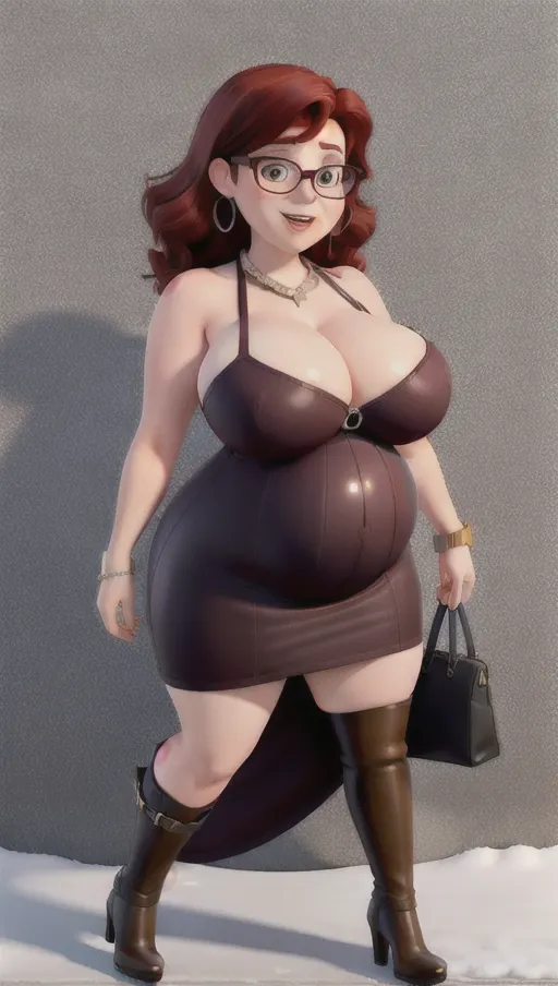 Dark red hair, sexy glasses,Sexy women ,big boobs,pregnant gigantic belly,fat belly and fat boobs,weight gain, gigantic fat belly,fat belly ,huge pumped up belly, black mini skirt, black high heels boots,sex,nude boobs, <lora:dpmg_pov_Big_fat_belly:1> , vore ,vore belly, prey i a vore belly, women vore, women vore belly, big big vore belly, belly digestion sounds