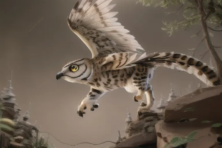 intricate highly detailed photorealistic realistic ultra realistic life-like extremely realistic sharp focus intricate highly detailed hybrid between an owl and a leopard