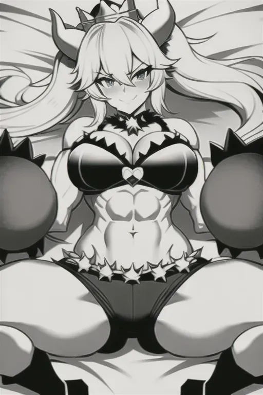 Bowsette, bloomers, abs, training bra